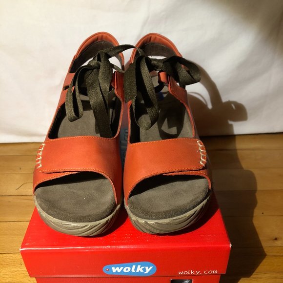 Wolky Shoes - NEVER WORN Wolky Rongai Scarlet Leather Sandal 8.5